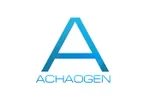 A blue and white logo of achaogen